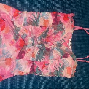 Pink and Green Floral Camisole